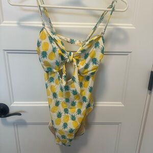 Old Navy Yellow and Green Pineapple One Piece Swimsuit